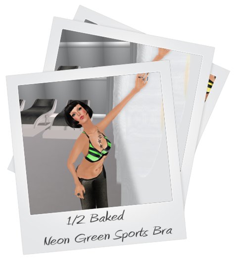 1/2 Baked Neon Green Sports Bra