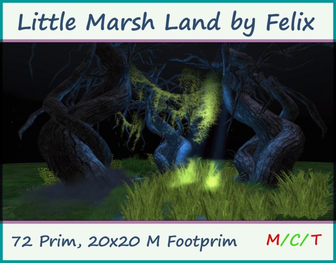 Little Marsh Land by Felix ( for Waterfall Cave Grotto Forest Tree Plant )