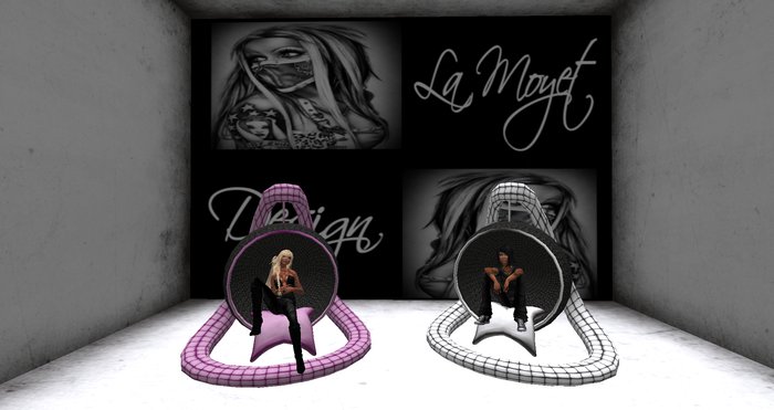 ~LM~ Lounge Chair Boxed "White/Pink"