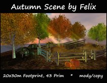 Autumn scene by felix (for halloween herbst waterfall landscaping cave grotto cavern plant tree garden forest gras )