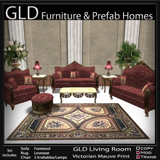 GLD Living Room Victorian Mauve Print