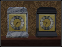 RE Mantel Clock w/Brass Face - 5 Prims - Victorian/Western/Art Deco