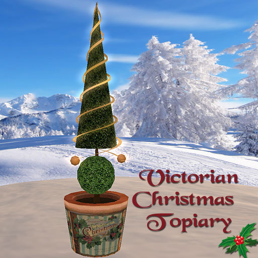 Christmas Victorian Topiary ~ 9 Prims