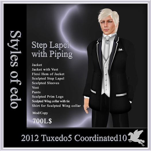 2012 Tuxedo5, Coordinated10, Styles of edo