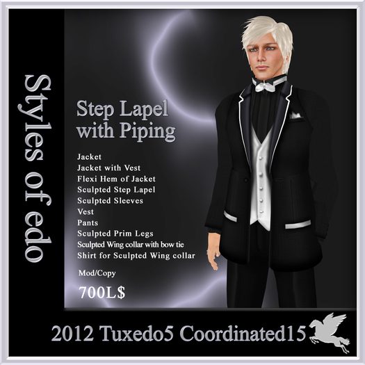 2012 Tuxedo5, Coordinated15, Styles of edo