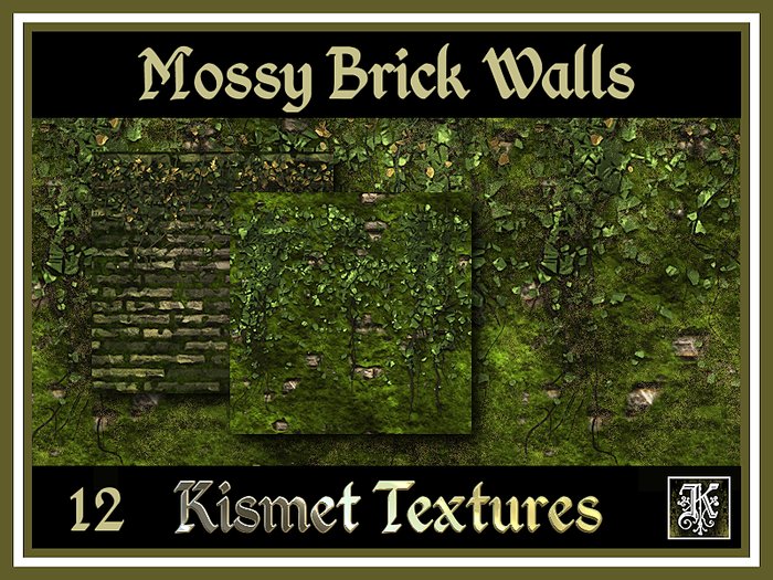 *Kismet* Mossy Brick Walls Textures (12)