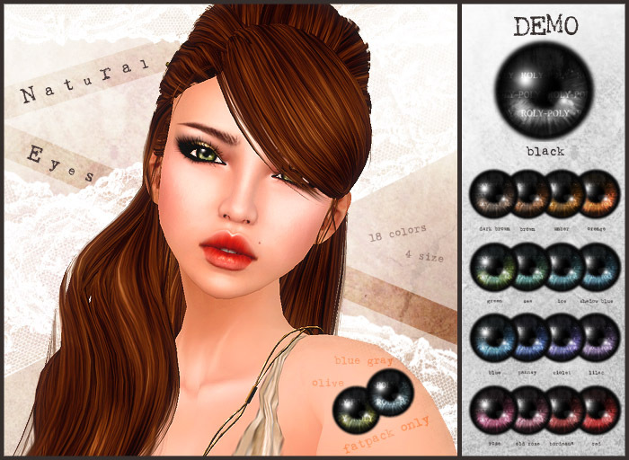Second Life Marketplace - [ROLY-POLY] natural eyes (black)