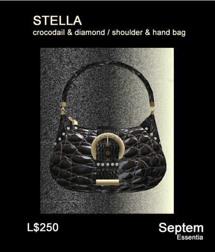 [STELLA]Crocodile/black/shoulder&hand bag set