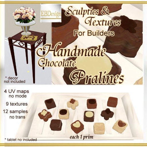 EBDesign - Handmade Chocolate Pralines - Sculpties &  Textures