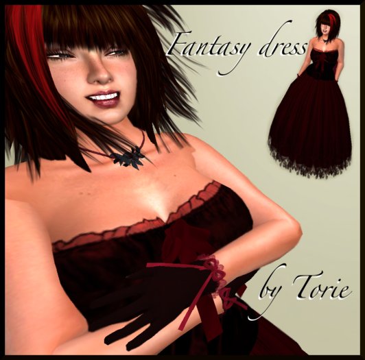 FREE - dark red fantasy dress - xstreet bag