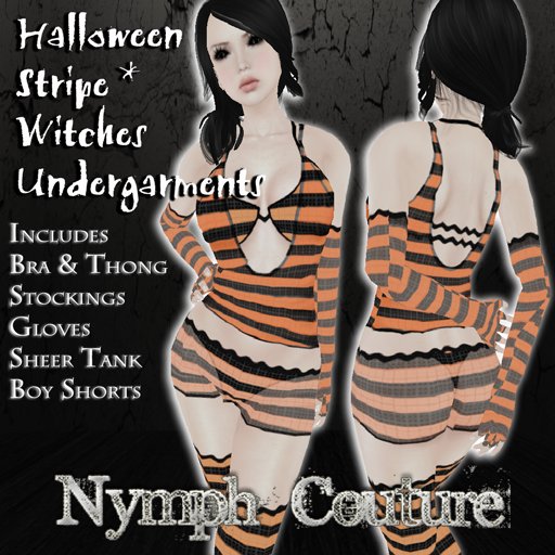 *NYMPH COUTURE* HALLOWEEN STRIPE *WITCH'S UNDERGARMENTS*