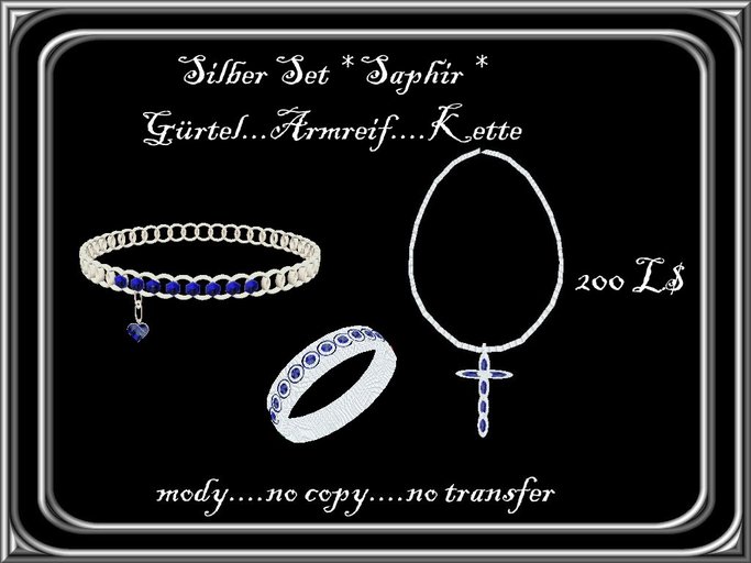 Silber Set * Saphir *