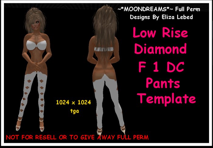 Low Rise Diamond F 1 DC Pants Template