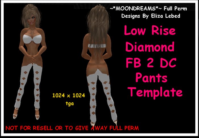Low Rise Diamond FB 2 DC Pants Template