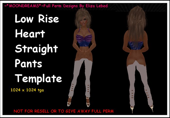 Low Rise Heart Straight Pants Template