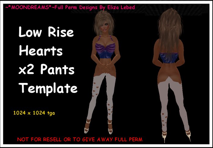 Low Rise Hearts x2 Pants Template