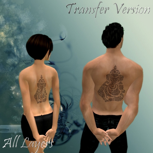 Ganesha Tattoo (Transferable Version)