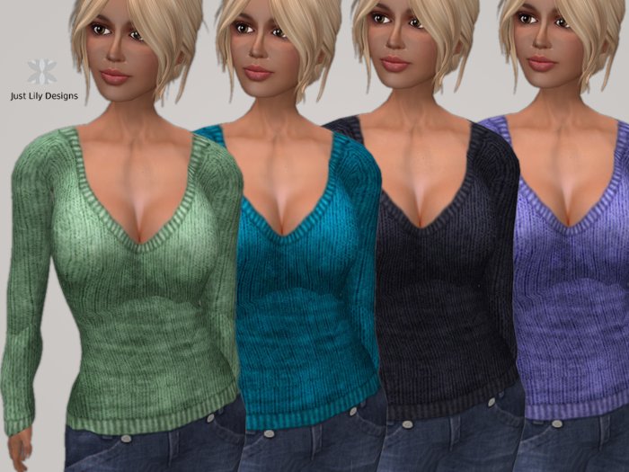 Just Lily:  V Neck Sweaters - Colour Pack B
