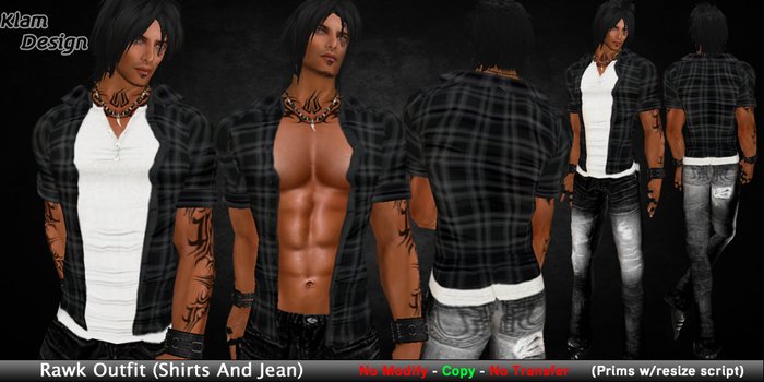 Rawk Outfit (shirts and Jean) - Klam Design