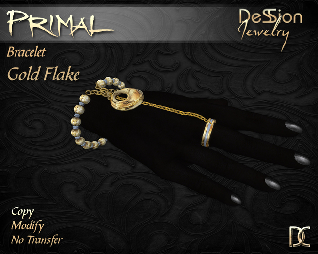 Primal Gold Flake Bracelet & Ring Set