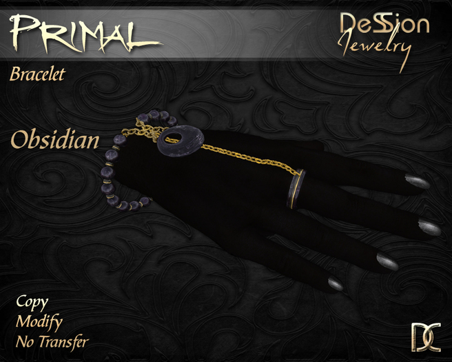 Primal Obsidian Bracelet & Ring Set