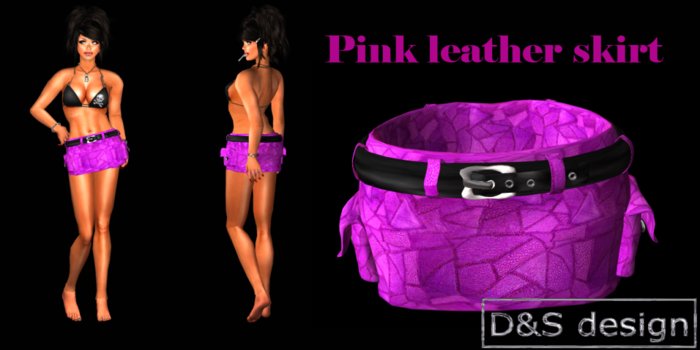 D&S design Pink leather skirt