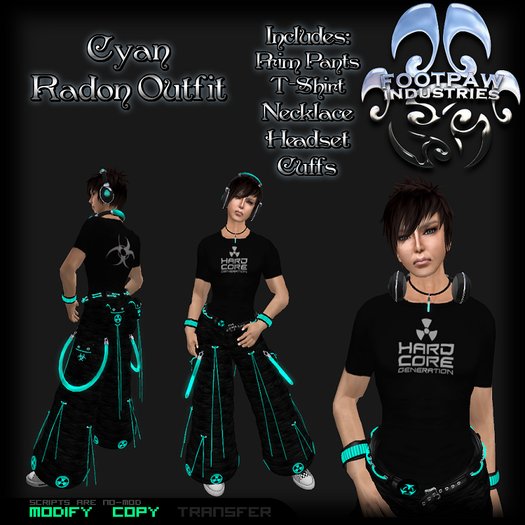 [FPI] Radon Cyan Male - Rave Outfit