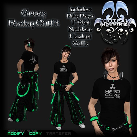 [FPI] Radon Green Male - Rave Outfit