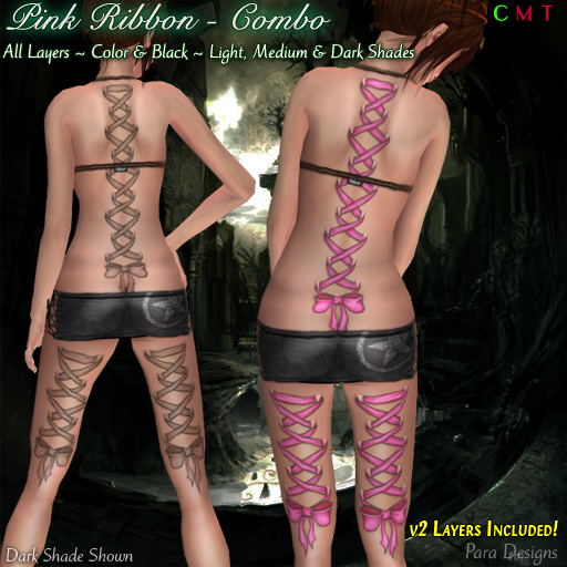 ::Para Designs:: Pink Ribbon - Combo Tattoo