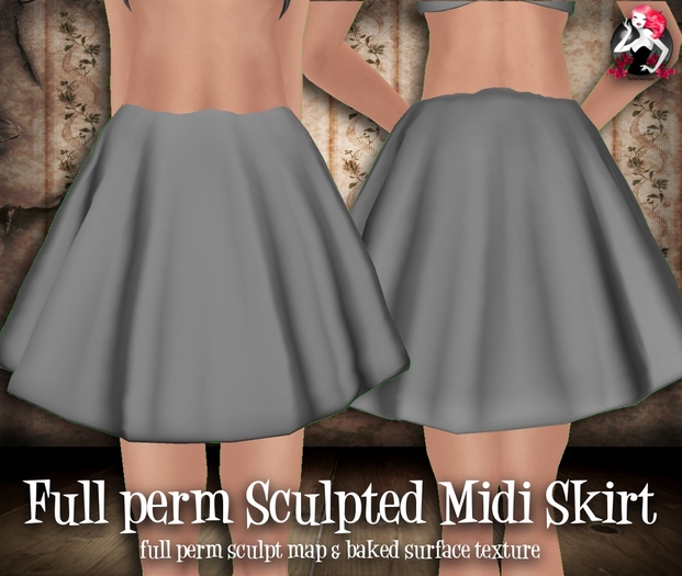 Full perm Sculpted Midi Skirt