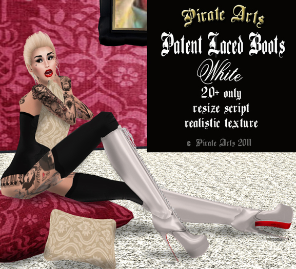 =PIA=BOX laced boots white