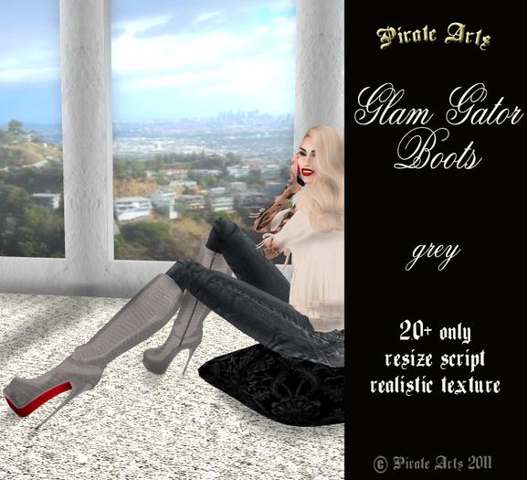 =PIA= Box Gator boots grey