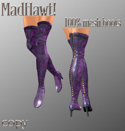 MadHawt! purplesnake mesh boots