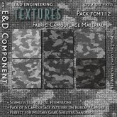 [FCM112] 6 Urban Camo Burlap Fabric Textures and Winter Camouflage Textures Military Use and Shelters by E&D ENGINEERING