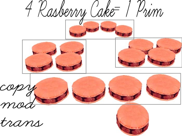 4 Rasberry Cake =1prim full perm