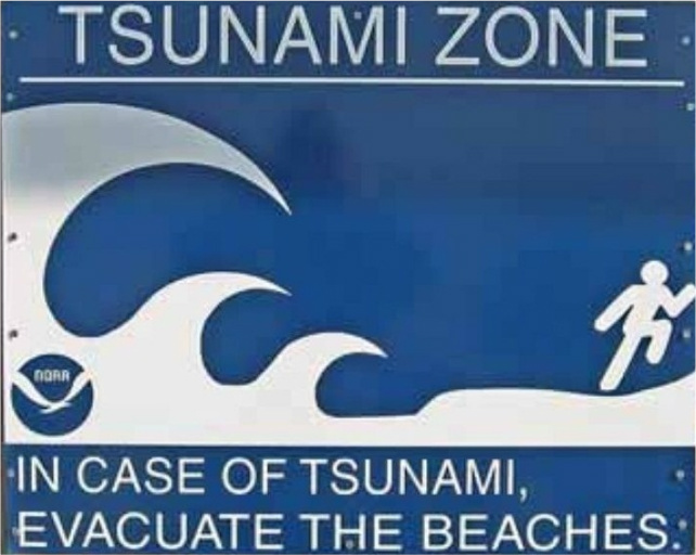 Tsunami Zone sign
