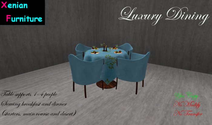 Xenian Luxury Dining in Cornflower