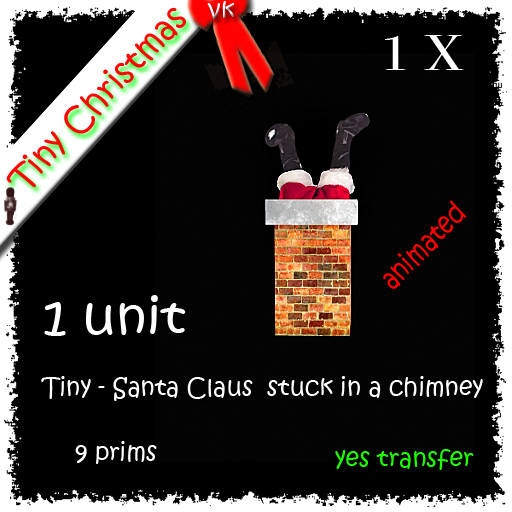 1 x Tiny - Santa Claus  stuck in a chimney 