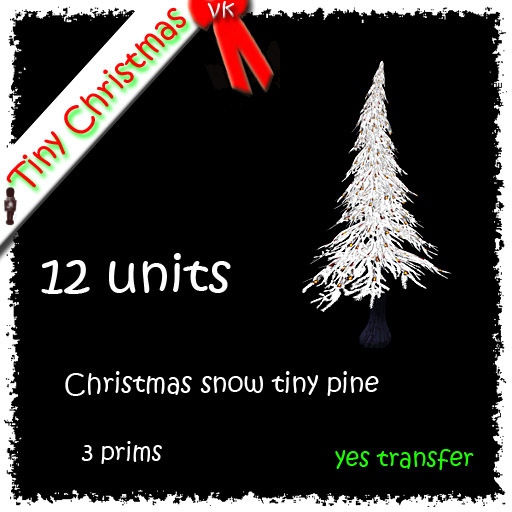 12 x Christmas snow tiny pine