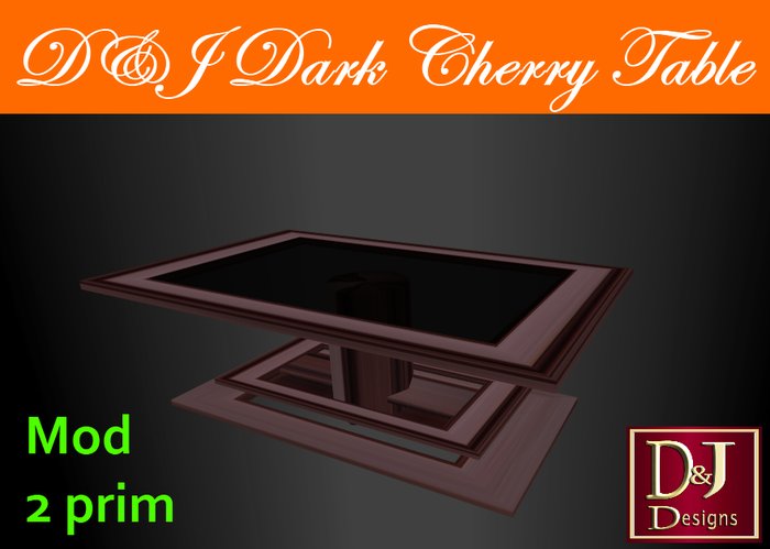D&J Dark Cherry Table (boxed)