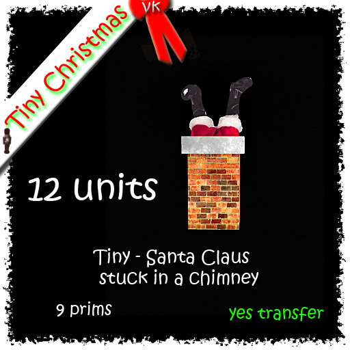 12 x Tiny - Santa Claus  stuck in a chimney