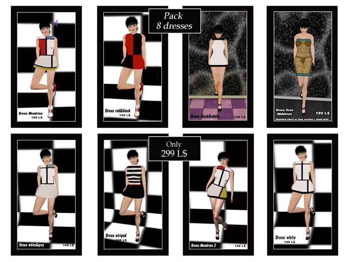 Pack 8 dresses