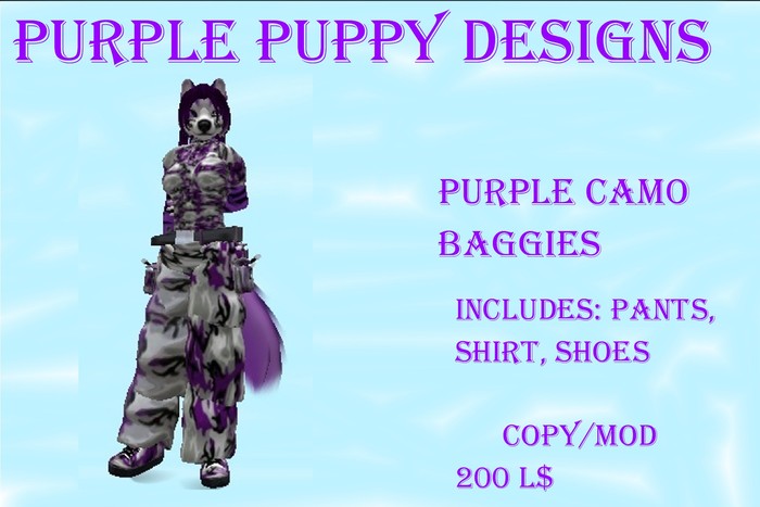 Purple Camo Baggies