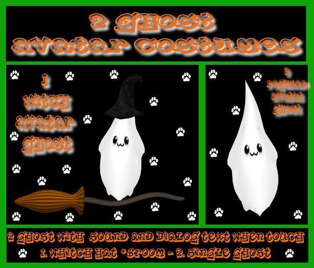 Second Life Marketplace - T&C 2 Ghost Avatar Unisex Costumes ...