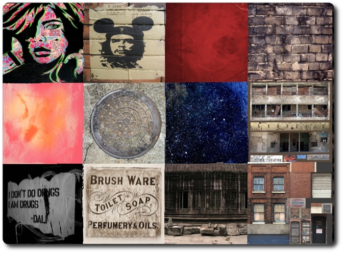 Pack of 21 full perm various urban and decoration textures 