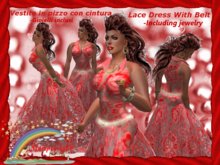 Lace Dress With Belt(Vestito in pizzo con cintura)