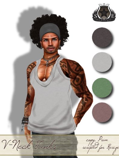 [SE*Designz] Simple V-Neck Tank - brown