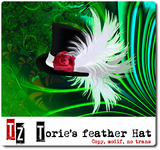 Torie's Feather Hat - black and red rose (chapeau burlesque)