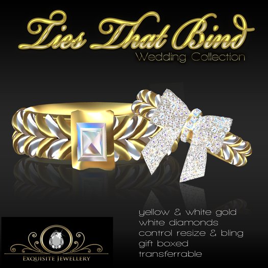 Exquisite Ties That Bind Yellow Gold Wedding Set