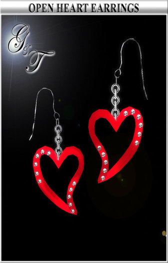 ::G&T:: Open Heart Earrings (R)